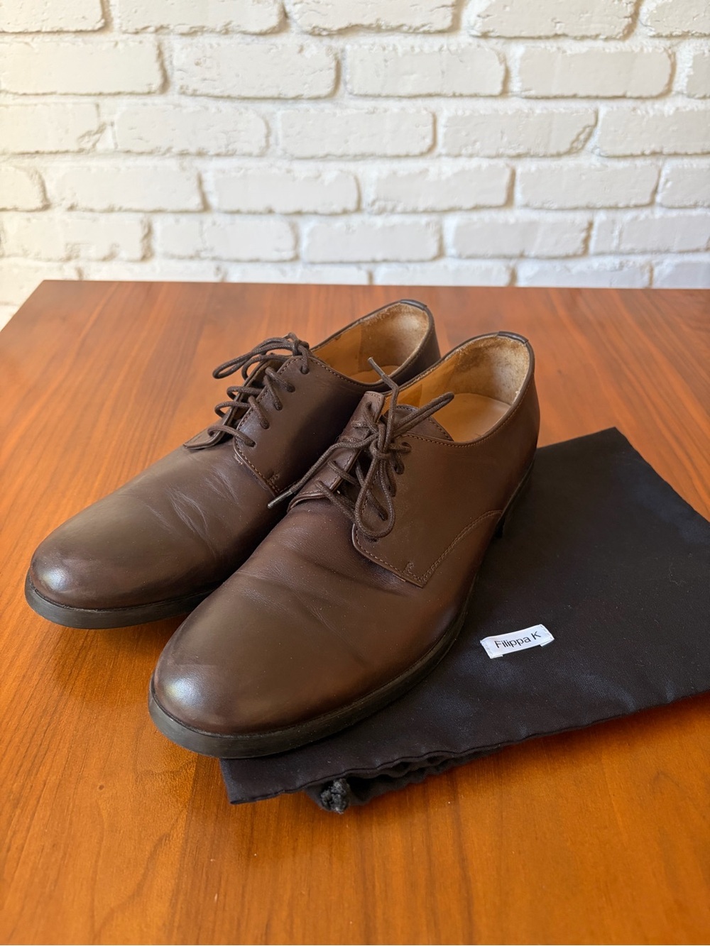 Men’s Brown Leather Derby Shoes - Classic Lace-Up